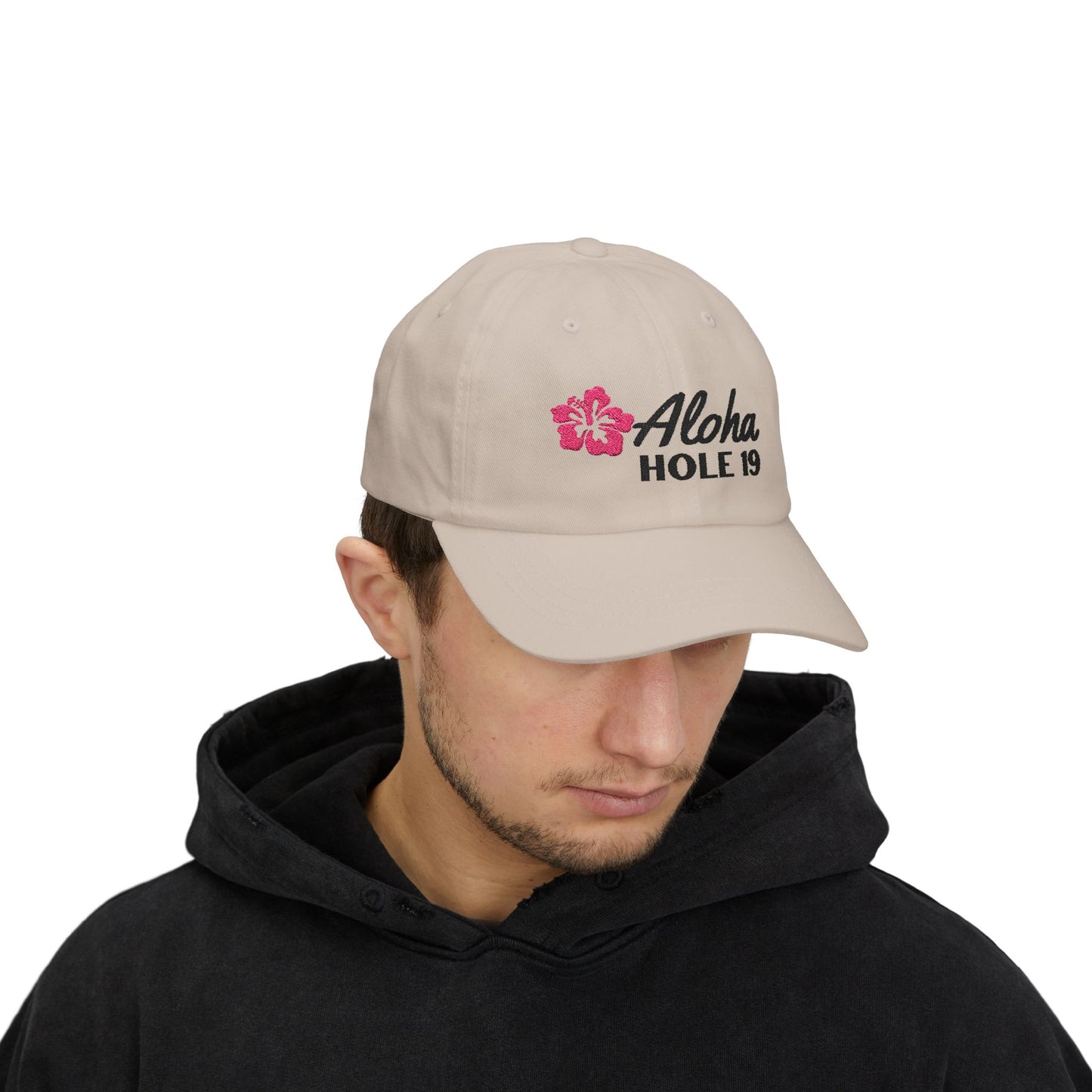 ALOHA HOLE 19 Golf Dad Cap Embroidered