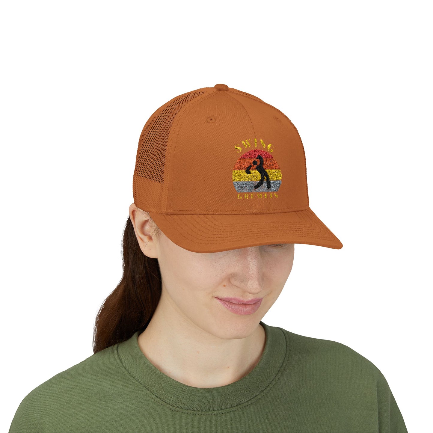 RETRO GOLFER Swing Gremlin Snapback Trucker Cap Embroidered