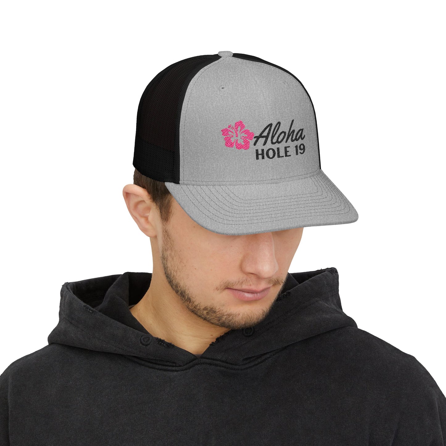 Aloha Hole 19 Snapback Trucker Cap (Embroidery)