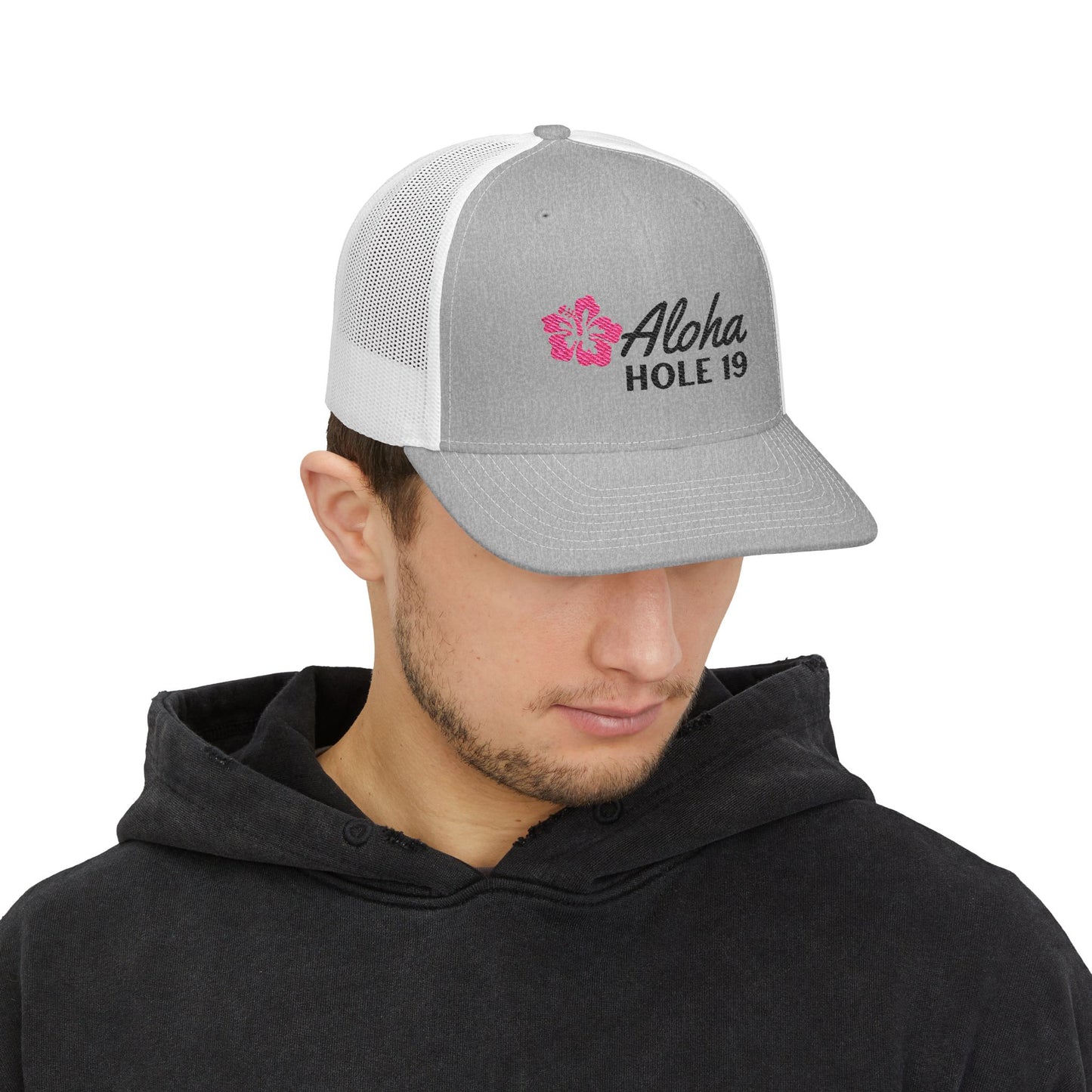 Aloha Hole 19 Snapback Trucker Cap (Embroidery)