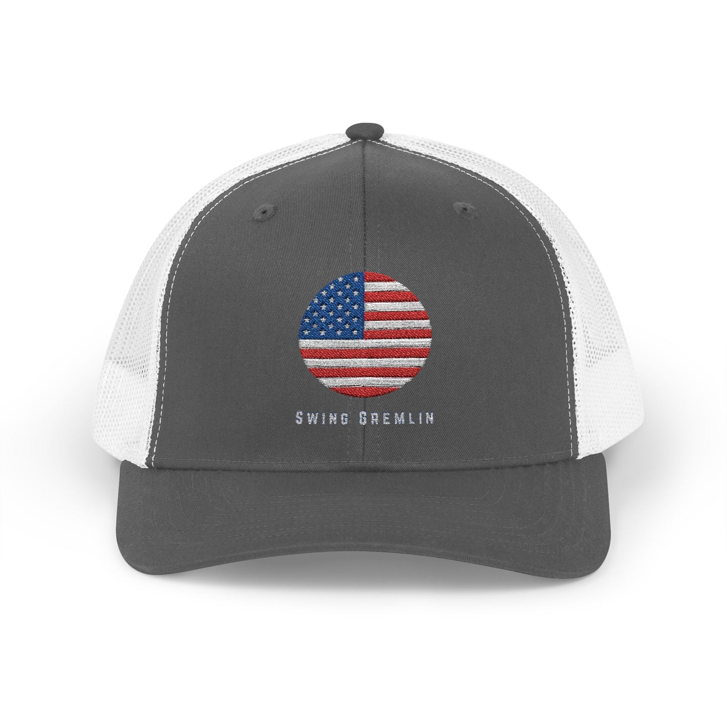 USA FLAG Swing Gremlin Snapback Trucker Cap Embroidered