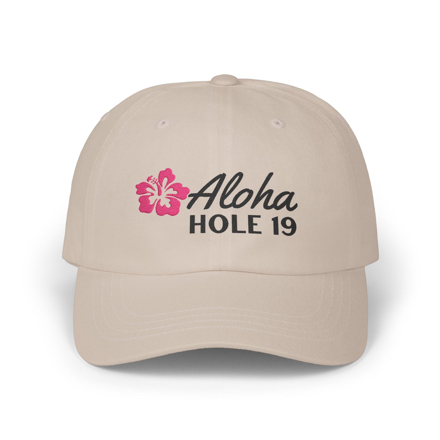 ALOHA HOLE 19 Golf Dad Cap Embroidered
