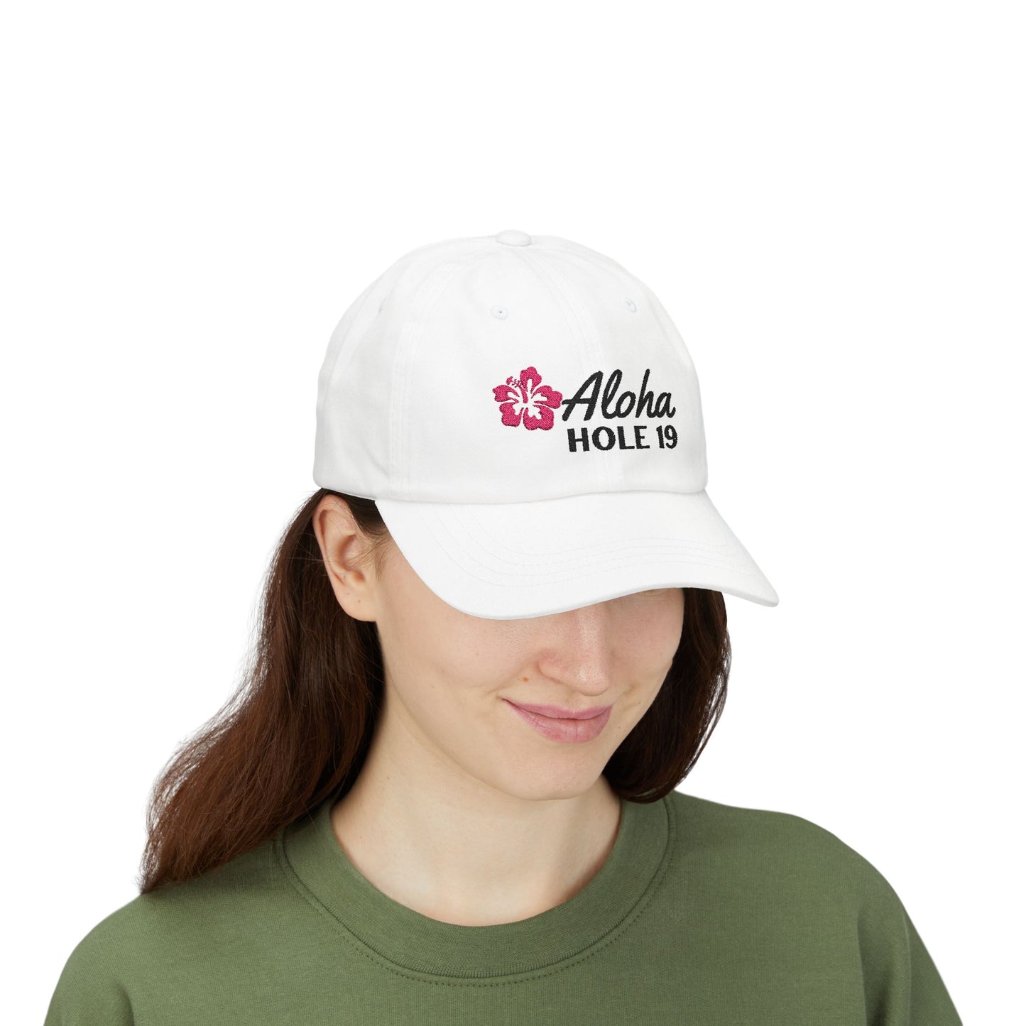 ALOHA HOLE 19 Golf Dad Cap Embroidered