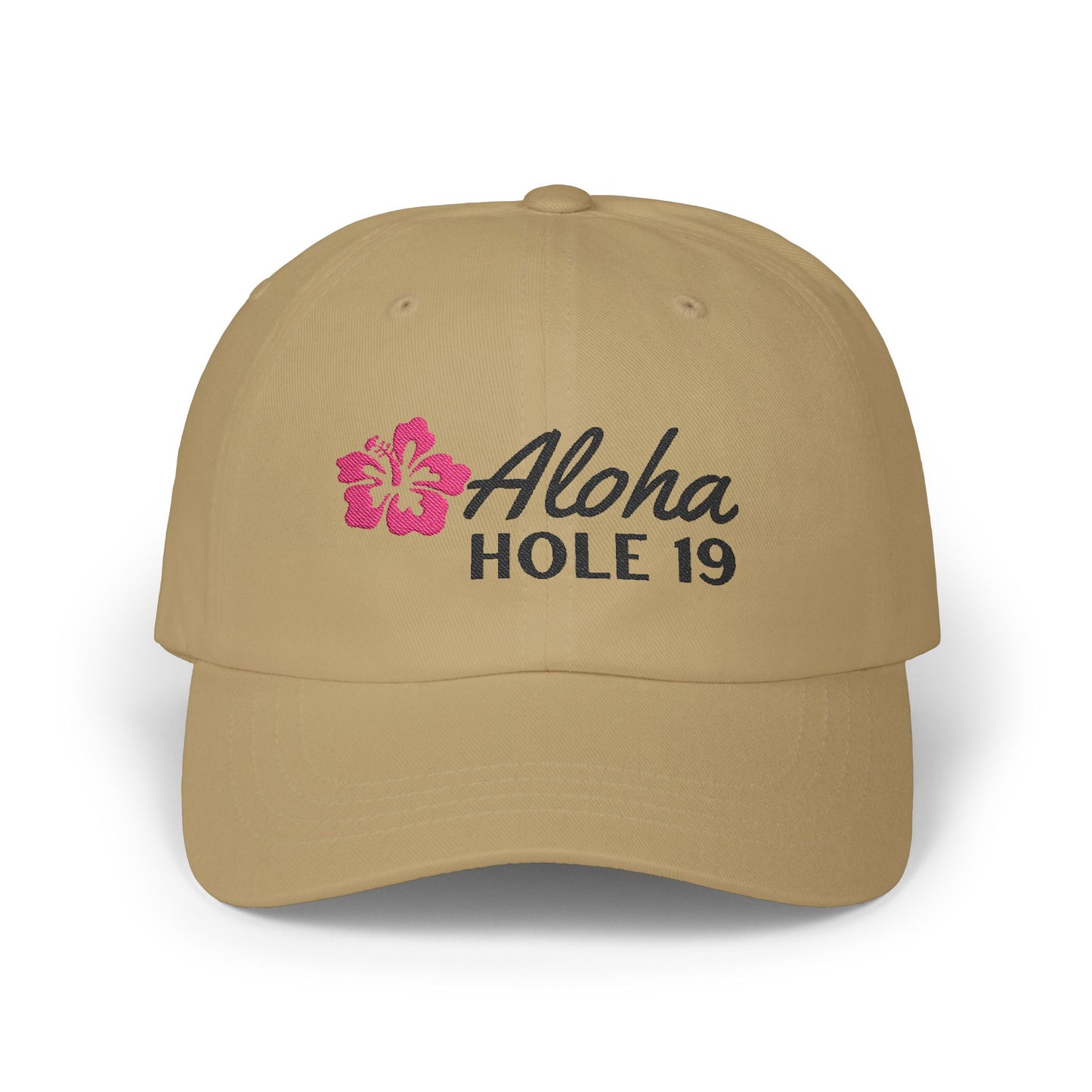 ALOHA HOLE 19 Golf Dad Cap Embroidered
